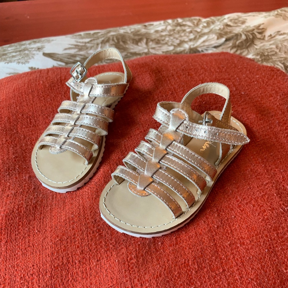 Mini Boden Rose Gold Gladiator Sandals Girls 9